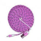 Кабель Human Friends Lace, светло-розовый, Apple Linghtning 8-pin, 3 м., тканевая оплетка  (1/125)